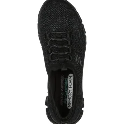 Women's Wide Fit Skechers 104198 Glide Step Grand Flash Trainers - Black