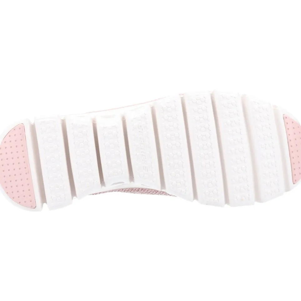 Women's Wide Fit Skechers 104198 Glide Step Grand Flash Trainers - Rose