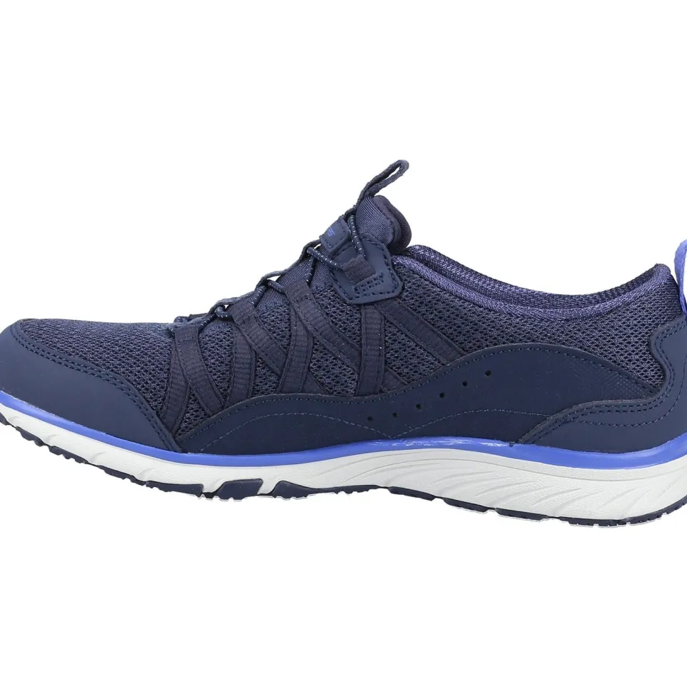 Women's Wide Fit Skechers 104281 Gratis Sport Live Golden Trainers - Navy