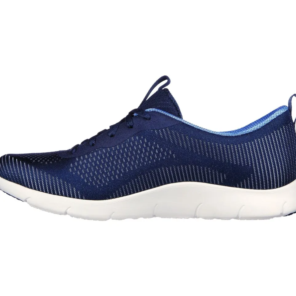 Women's Wide Fit Skechers 104390 Arch Fit Refine Classy Doll Trainers -Navy
