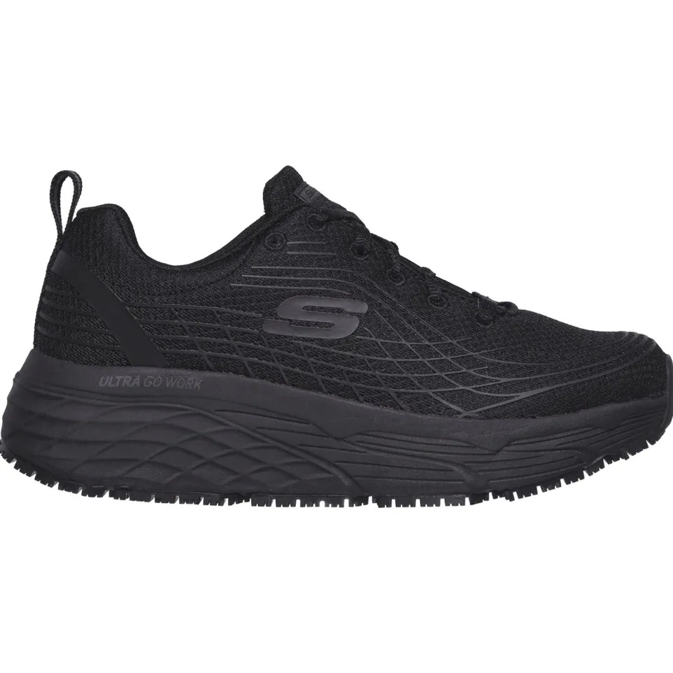 Women's Wide Fit Skechers 108016EC Max Cushioning Elite Sr Trainers -Black