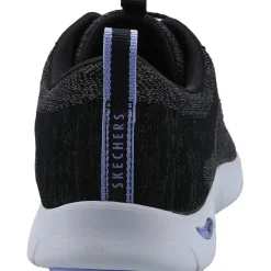 Women's Wide Fit Skechers 104272 Arch Fit Refine Trainers - Black/White