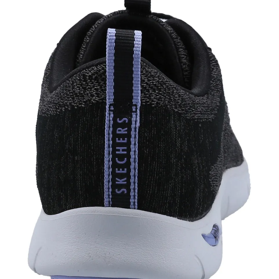 Women's Wide Fit Skechers 104272 Arch Fit Refine Trainers - Black/White