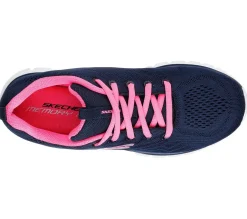Womens Wide Fit Skechers 12615 Walking Trainers - Navy/Hot Pink