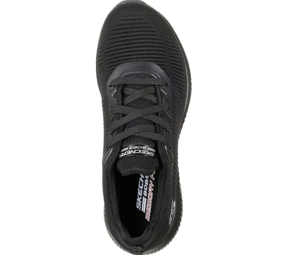 Womens Wide Fit Skechers 32504 Bobs Tough Talk Trainers - Black