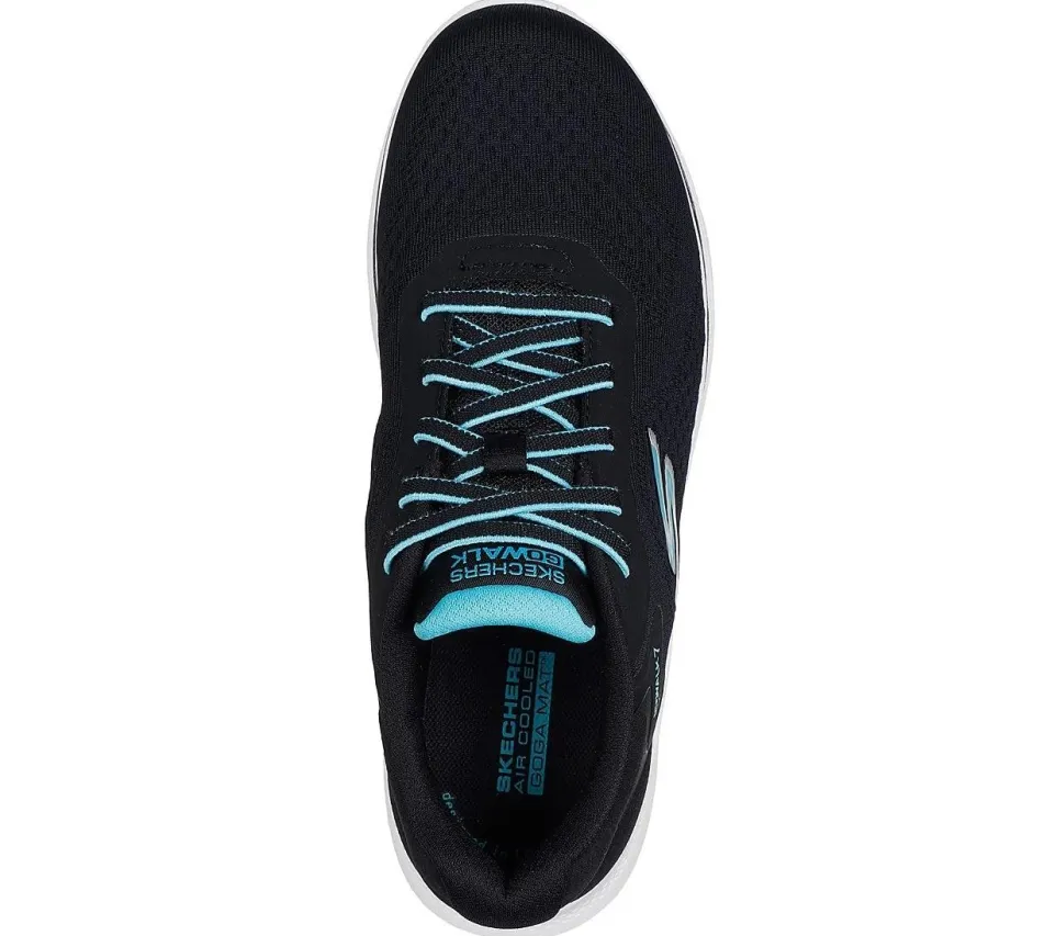 Women's Wide Fit Skechers 125215 Go Walk 7 Cosmic Waves Trainers