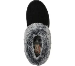 Womens Wide Fit Skechers Keepsakes Ice Angel Mule Slippers - Black