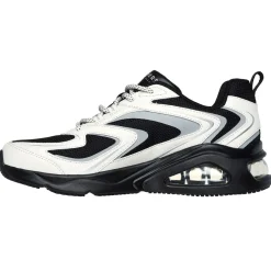 Women's Wide Fit Skechers 177424 Tres Air Uno Street Fl Air Trainers - Black/White