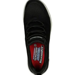 Women's Wide Fit Skechers 77281EC Marsing Waiola SR Safety Trainers - Black/White