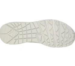 Women's Wide Fit Skechers 73690 Uno - Stand On Air Walking Street Wear Trainers - Off White