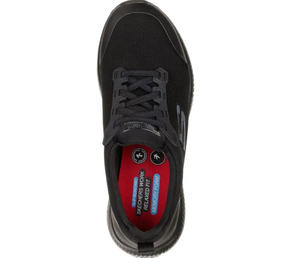 Women's Wide Fit Skechers Squad Sr 77222 Walking Work Shoes
