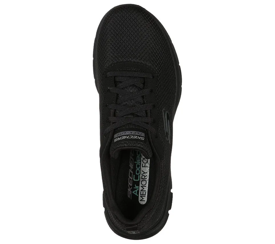 Womens Wide Fit Skechers Flex Appeal 4.0 - 149303 Walking Trainers - Black