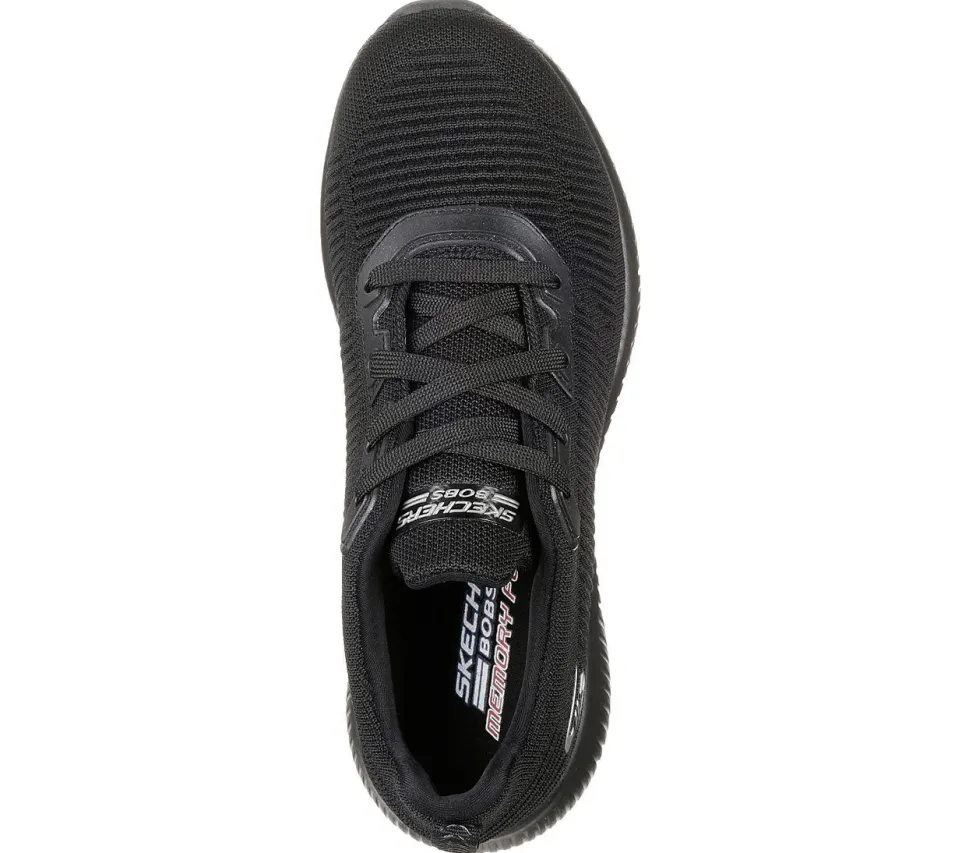 Womens Wide Fit Skechers Bobs Tough Talk-32504 Trainers - Black