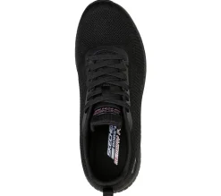 Womens Wide Fit Skechers Bobs Squad Chaos Face Off 117209 Vegan Trainers - Black