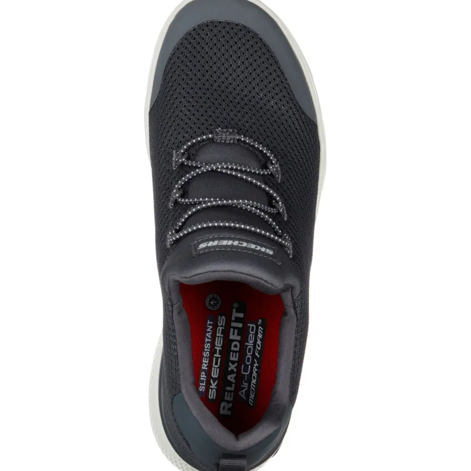 Women's Wide Fit Skechers 77281EC Marsing Waiola SR Safety Trainers - Charcoal