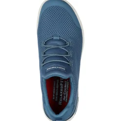 Women's Wide Fit Skechers 77281EC Marsing Waiola SR Safety Trainers - Blue