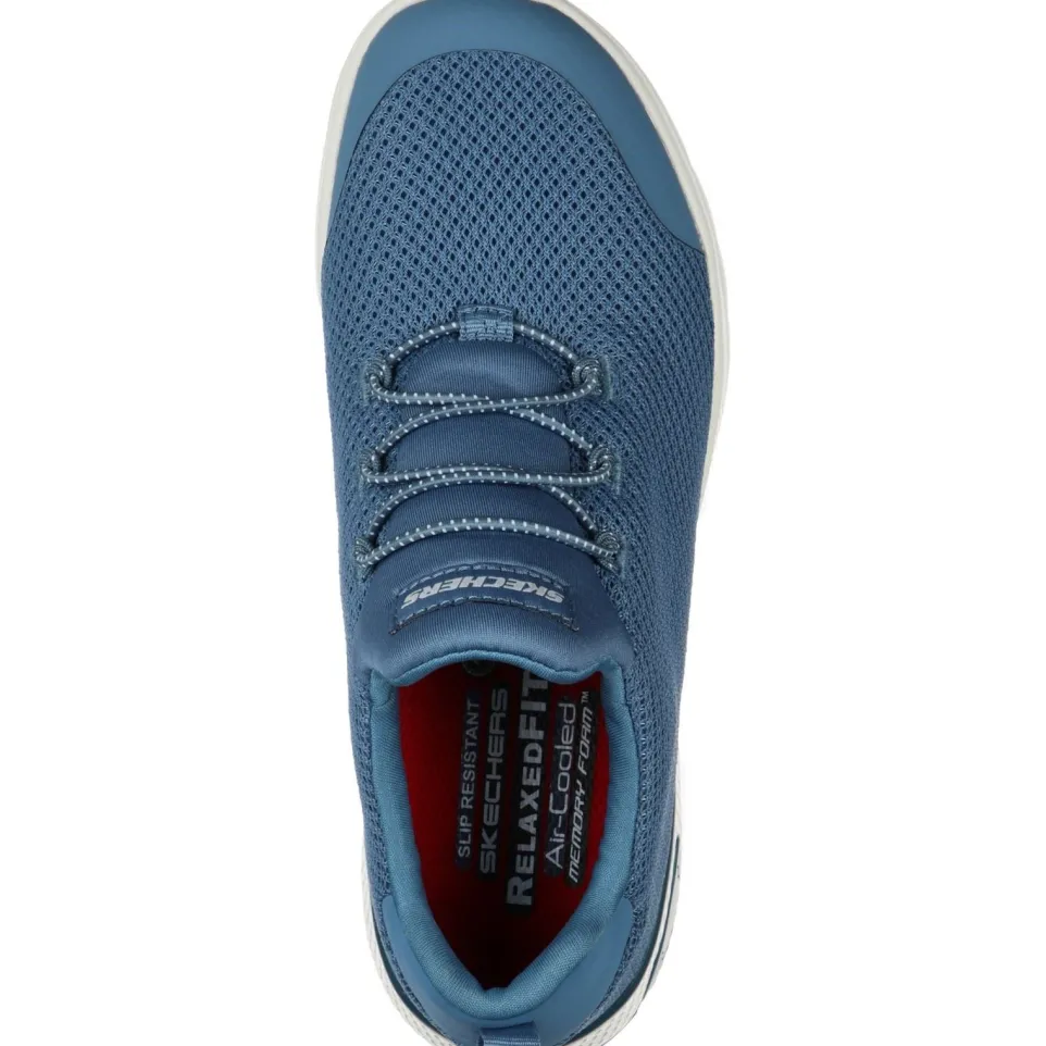 Women's Wide Fit Skechers 77281EC Marsing Waiola SR Safety Trainers - Blue