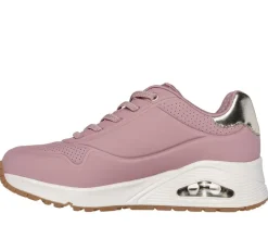 Women's Wide Fit Skechers 155196 Uno Shimmer Away Trainers
