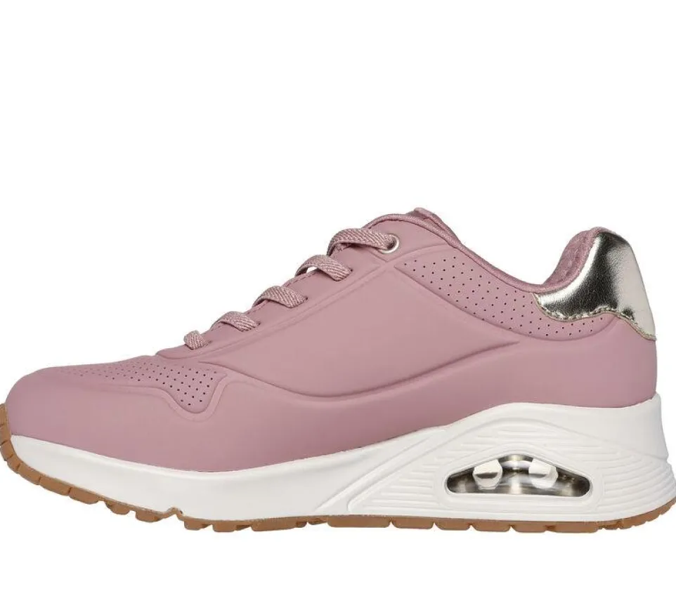 Women's Wide Fit Skechers 155196 Uno Shimmer Away Trainers