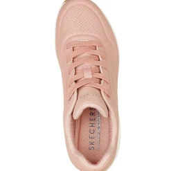 Women's Wide Fit Skechers 73690 Uno Stand On Air Sports Trainers - Blush