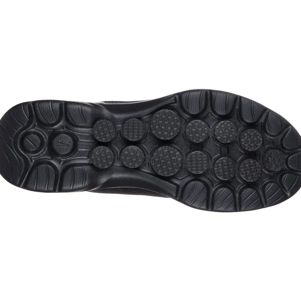 Women's Wide Fit Skechers 124514 Go Walk 6 Iconic Vision Trainers - Black