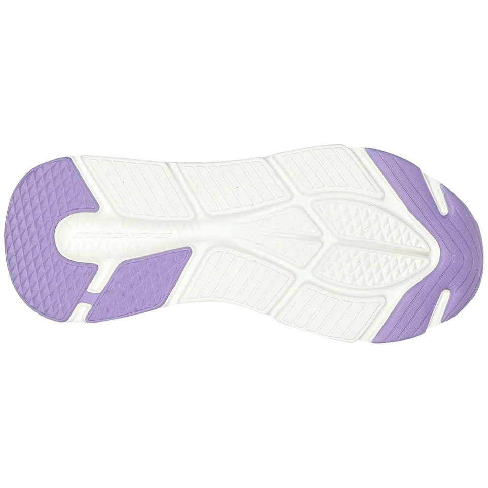 Women's Wide Fit Skechers 128571 Max Cushioning Smooth Trainers - Navy/Lavender