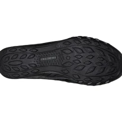 Women's Wide Fit Skechers 100301 Relaxed Fit Breathe Easy Infi Knity Trainers - Black