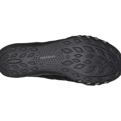 Women's Wide Fit Skechers 100593 Breathe Easy Roll With Me Trainers - Black