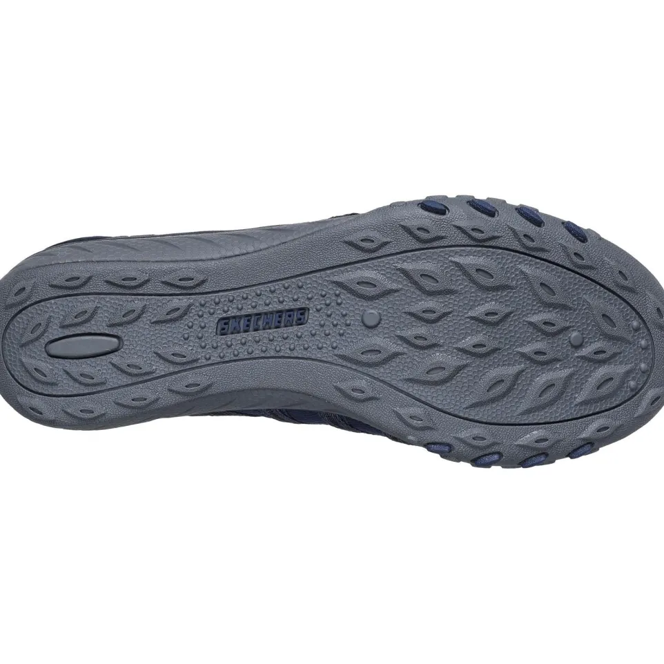 Women's Wide Fit Skechers 100593 Breathe Easy Roll With Me Trainers - Navy