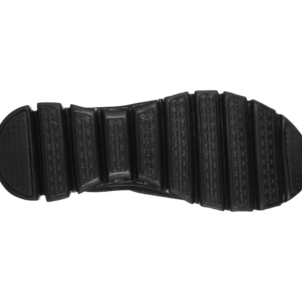 Women's Wide Fit Skechers 104198 Glide Step Grand Flash Trainers - Black