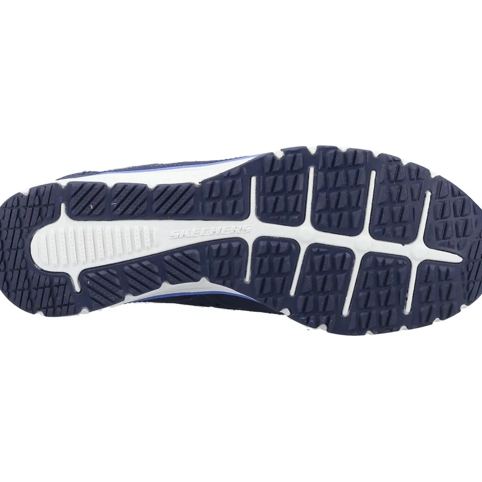 Women's Wide Fit Skechers 104281 Gratis Sport Live Golden Trainers - Navy