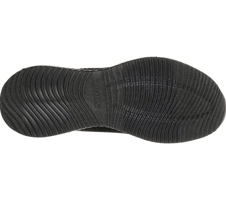Womens Wide Fit Skechers 32504 Bobs Tough Talk Trainers - Black