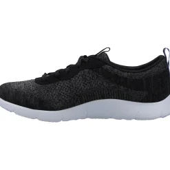 Women's Wide Fit Skechers 104272 Arch Fit Refine Trainers - Black/White