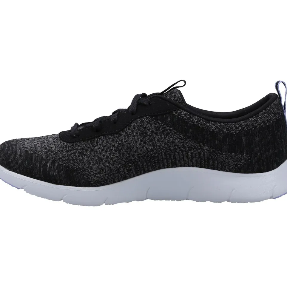 Women's Wide Fit Skechers 104272 Arch Fit Refine Trainers - Black/White