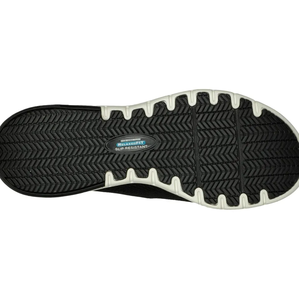 Women's Wide Fit Skechers 77281EC Marsing Waiola SR Safety Trainers - Black/White