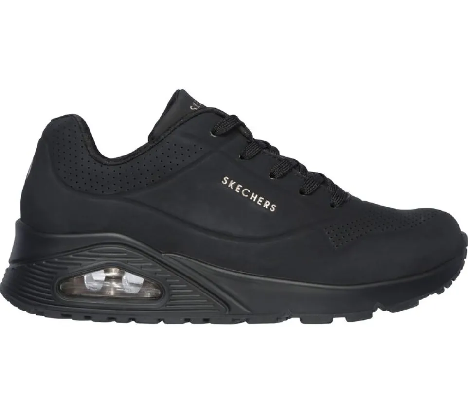 Women's Wide Fit Skechers 73690 Uno - Stand On Air Walking Street Wear Trainers