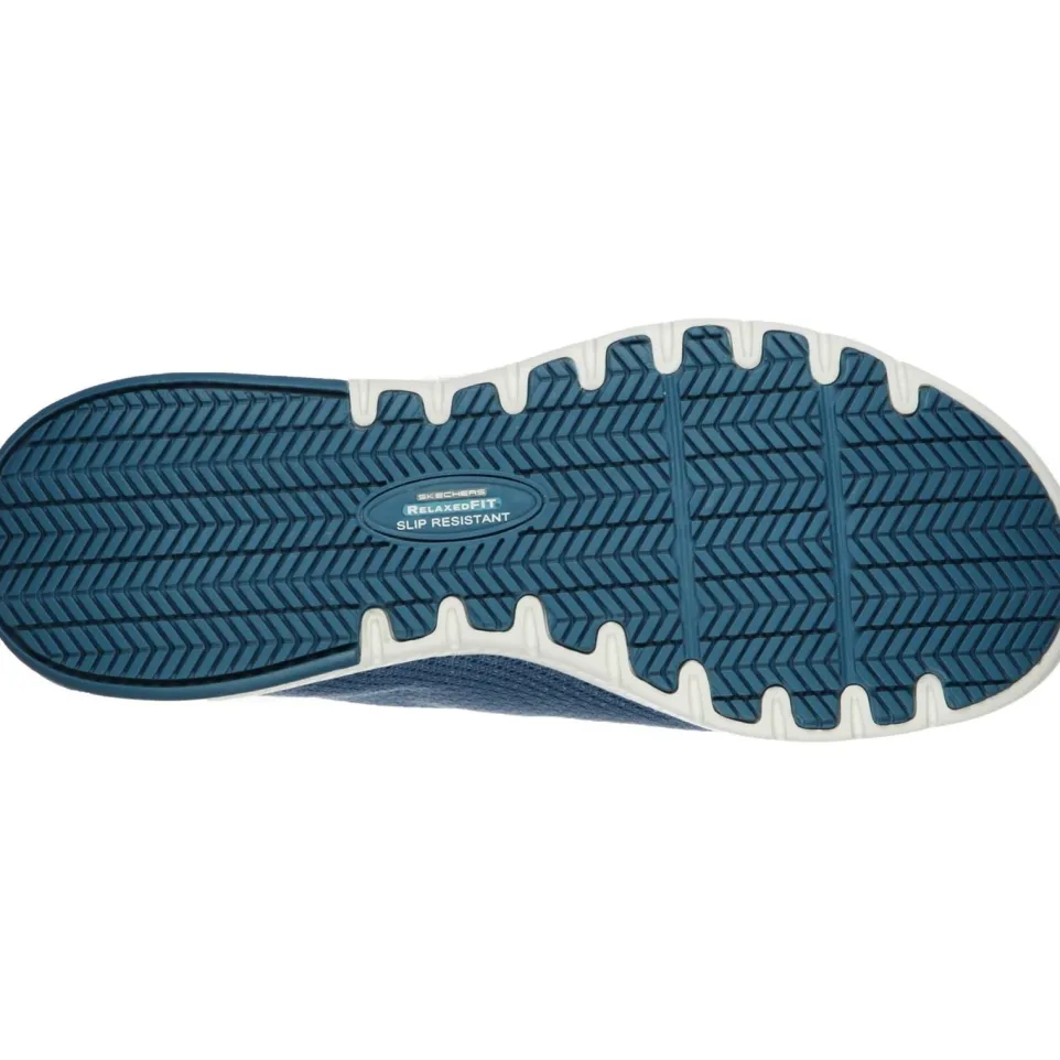 Women's Wide Fit Skechers 77281EC Marsing Waiola SR Safety Trainers - Blue