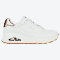 Women's Wide Fit Skechers Uno 155196 Shimmer Away Trainers