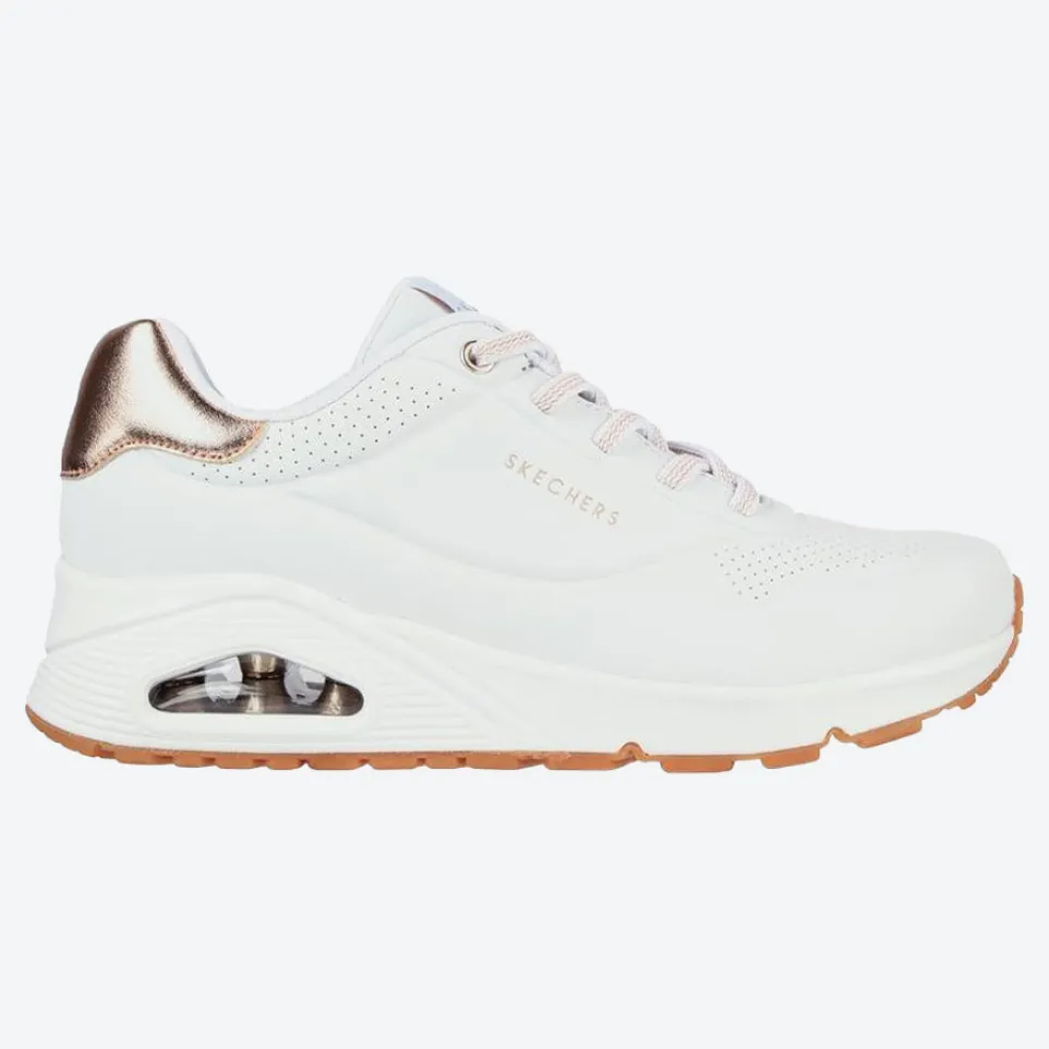 Women's Wide Fit Skechers Uno 155196 Shimmer Away Trainers