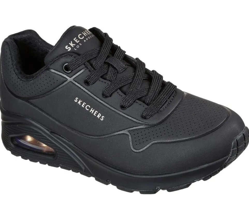Women's Wide Fit Skechers 73690 Uno - Stand On Air Walking Street Wear Trainers