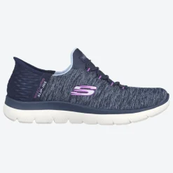 Women's Wide Fit Skechers 149937W Summits Dazzling Haze Vegan Trainers
