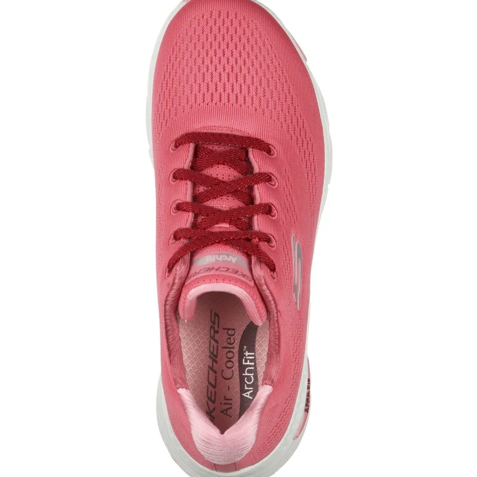 Women's Wide Fit Skechers 149057 Unny Outlook Sports Trainers - Rose