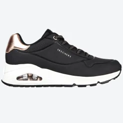Women's Wide Fit Skechers 155196 Uno Shimmer Away Trainers