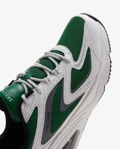 Women's Wide Fit Skechers 177424 Tres Air Uno Street Fl Air Trainers - White/Green