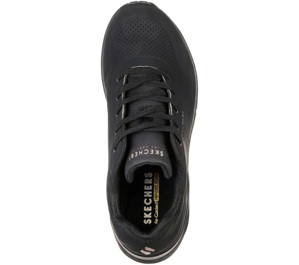 Women's Wide Fit Skechers 73690 Uno - Stand On Air Walking Street Wear Trainers