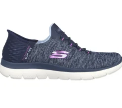 Women's Wide Fit Skechers 149937W Summits Dazzling Haze Vegan Trainers