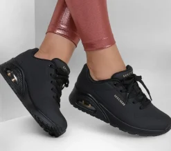 Women's Wide Fit Skechers 73690 Uno - Stand On Air Walking Street Wear Trainers