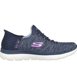 Women's Wide Fit Skechers 149937W Summits Dazzling Haze Vegan Trainers