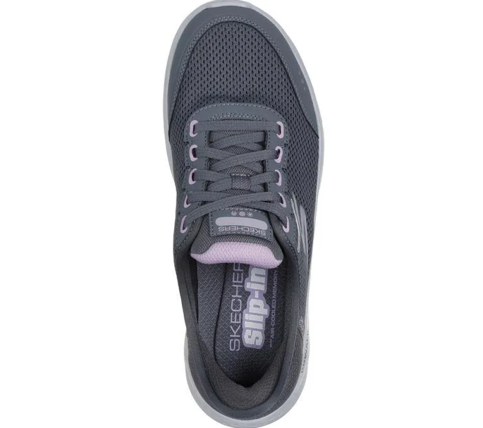Women's Wide Fit Skechers 124846 Go Walk Flex Clear Creek Trainers
