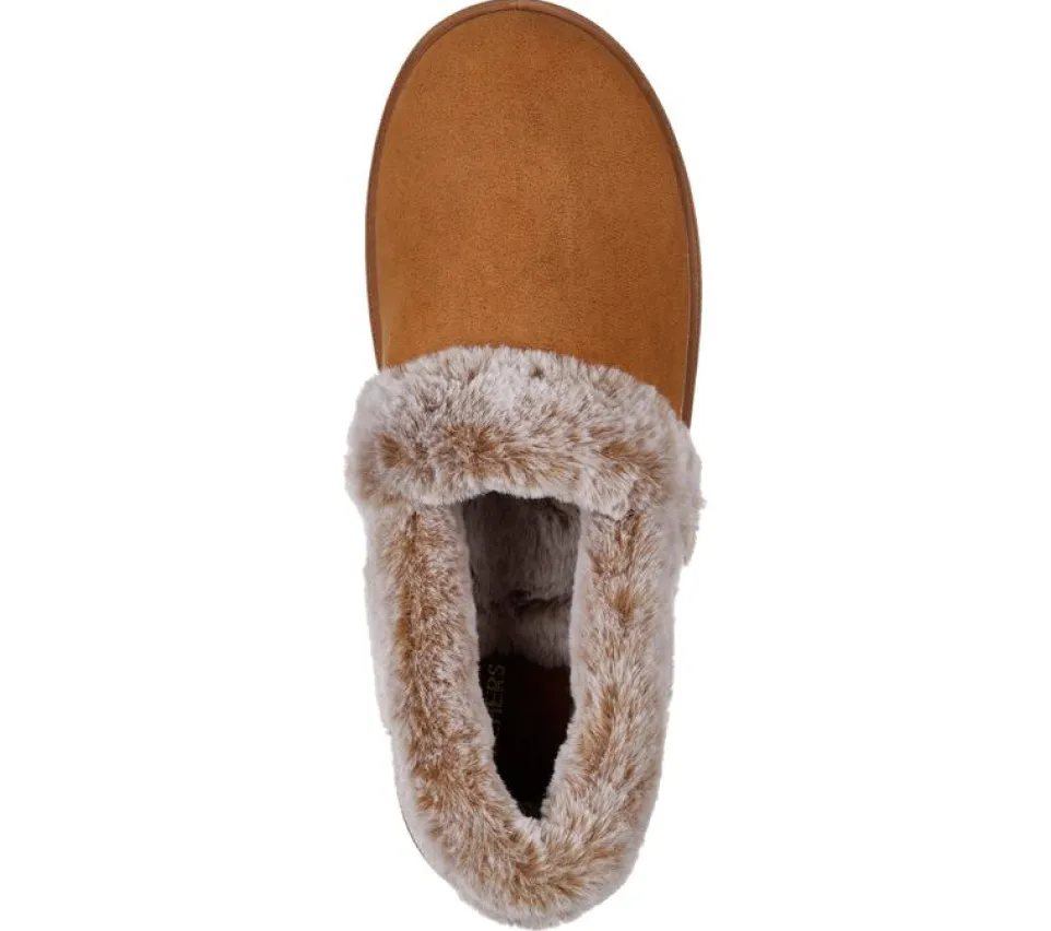 Women's Wide Fit Skechers 32777 Cozy Campfire Team Toasty Slippers
